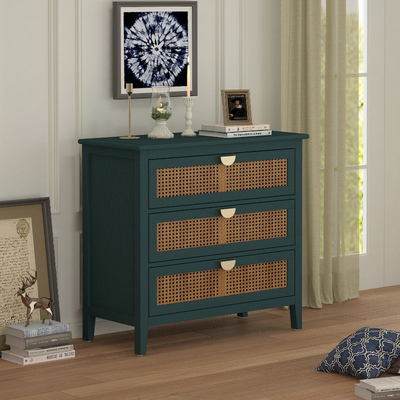 Archie Ash Wood Veneer 3-drawer And Pine Legs Accent Cabinet With Storage- The Pop Maison, 2 of 12