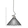 Toltec Lighting Capri 1 - Light Pendant in  Brushed Nickel with 16" Diamond Ice Art Glass Shade - 2 of 2