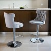 Bar Stools Set of 2 Swivel Barstools Velvet Upholstered Counter Stools with Tufted Backs Adjustable Counter Height Bar Stools - Leovsnove - 2 of 4