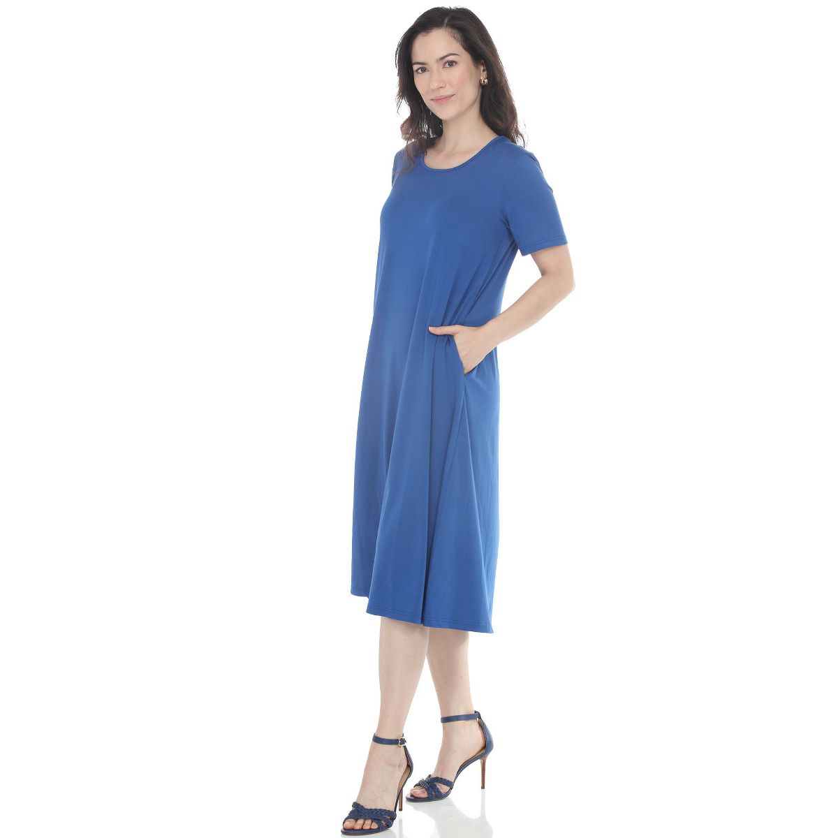 Women's Tee Swing Midi Dress -White Mark - thumbnail 7