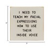 Slickblue Funny Facial Expression Wood Sign – Inside Voice Quote – 7x7 Rustic Wall Decor, Color Options - 3 of 3