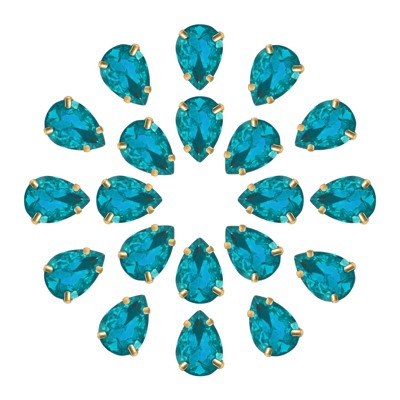 Unique Bargains Glass Craft Embellishments Flat Back Four Claws Teardrop Gems 20 Pcs