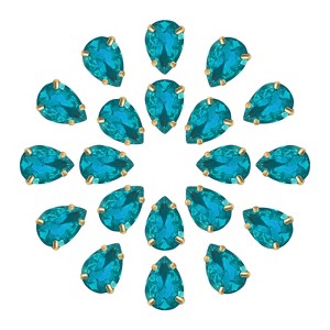 Unique Bargains Glass Craft Embellishments Flat Back Four Claws Teardrop Gems 20 Pcs - 1 of 4