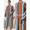 Lars Amadeus Men's Long Sleeves Button Striped Nightgown with Pockets - 3 of 4