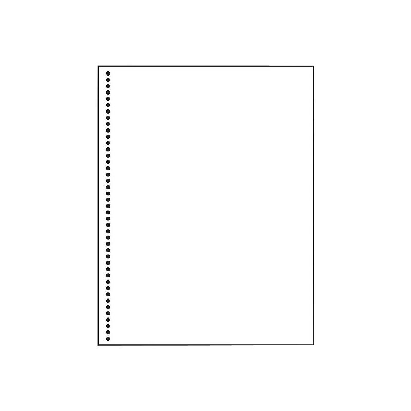 Printworks Professional 8 1/2" x 11" 20 lbs. Perforated at 4 1/2" Punched Paper White 2500/Case, 1 of 3