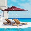 Outsunny 10 x 10FT Offset Patio Umbrella, Hanging Cantilever Umbrella, Square Shape, Aluminum Cross Base, Tilt, 360-Degree Rotation - 3 of 4