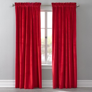 BrylaneHome BH Studio Velvet Rod-Pocket Panel - 1 of 2