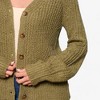 Amaryllis Women's Textured Knit Button-Up Cardigan V-Neck Long Sleeve Classic Ribbed Hem Layering Sweater with Cozy Fit - 4 of 4