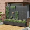 PexFix 71" x 47" Tall Wrought Iron Garden Trellis with Planter Box Black Outdoor Plant Support for Climbing Flowers Vines Patio Yard Decor - 3 of 4