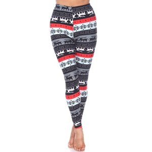 Women's One Size Fits Most Printed Leggings - One Size Fits Most - White Mark - 1 of 3