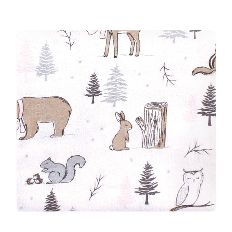 Hudson Baby Infant Girl Cotton Flannel Receiving Blankets, Winter Forest, One Size, 4 of 8