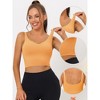 Allegra K Women's Workout Fitness Longline Wireless Padded Sports Bras Multicolored - 3 of 4
