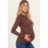 Pinkblush Dark Taupe Basic Long Sleeve Maternity Top - 2 of 3
