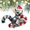 Ring Tailed Lemur Draped in Christmas Fun Glass Christmas Ornament, Madagascar Decor| OrnamentallyYou - 2 of 4
