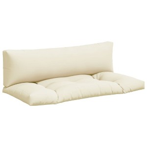 vidaXL Pallet Cushion Set of 2 Cream 100% Polyester 43.3 x 22.8 x 3.9 in - 1 of 4