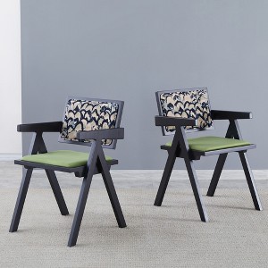 Vatros Rattan Dining Chairs Set of 2 Wooden Dining Chairs with Arms - 1 of 4