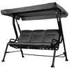 Sapphtopaz Porch Swing Chair 3-Seat Swing Glider with Cushion Outdoor Swing Chair with Adjustable Canopy and Stand for Garden, Backyard, Patio - 4 of 4