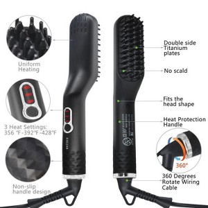 XIKEZAN Beard Straightener for Men,Premium Heated Beard Brush w/Anti-Scald Feature,Beard Straightening Comb,Unique Gifts - 1 of 4
