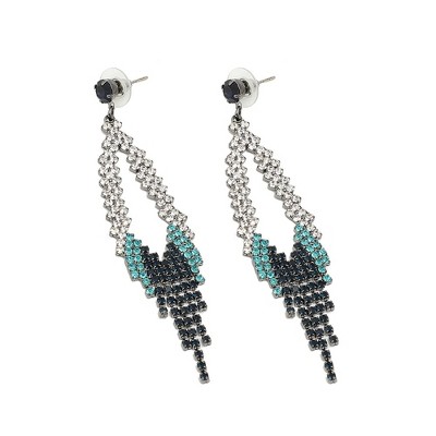 SOHI Women's Silver Dazzling Drop Earrings
