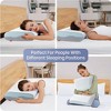 Dsvimoy Support Pillow Gel Cooling Memory Foam Bed Pillow with Removable Washable Cover for Sleep Comfort, Blue and Gray, 23"*16.5"*15.7" - 3 of 4