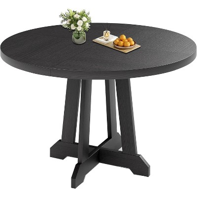47-Inch Round Wood Dining Table for 4 – Modern Farmhouse Kitchen Table with Sturdy Legs, Ideal for Dining Room and Living Room