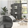 Aghana Digitals 4-Panel Gray Paulownia Wood Privacy Screen with 3 Shelves, Foldable Design for - 4 of 4