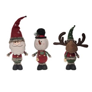 Transpac Plush Standing Holiday Pal Set of 3 Christmas Home Decorations - 1 of 1