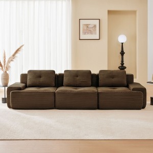 PexFix Modern Modular Sectional Sofa for Living Room Corduroy Fabric Oversized 3-Seater Couch with Deep Seat Buckle Connection Anti-slip - 1 of 4