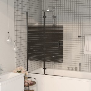VidaXL Folding Shower Enclosure ESG 31.5 in.x55.1 in. Black - 1 of 4