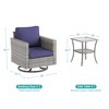 Sonkuki 3-Piece Patio Chair Set Swivel Rocking Chair Set Side Table Suiting Backyard, Poolside and Patio - 2 of 4