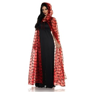 Underwraps Red Spider Adult Hooded Costume Cape | Standard - 1 of 4