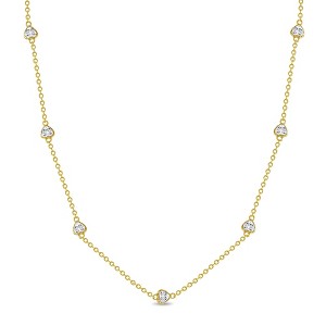 Clear CZ Heart Station Sterling Silver Necklace - In Season Jewelry - 1 of 1