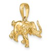 Black Bow Jewelry 14k Yellow Gold 3D Satin Elephant Profile Pendant - 4 of 4