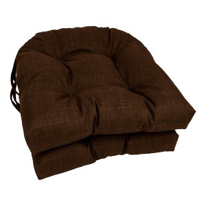Blazing Needles, 16-inch Spun Polyester Solid Outdoor U-shaped Tufted Chair Cushions (Set of 2) - 1 of 1