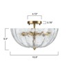 LLHZSY Modern Ceiling Light Semi Flush-Mount Fixture 15 9/10" Brass Water Crack Pattern Glass for Bedroom Kitchen Living Room - 3 of 4