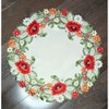 Jiallo Lilac Cottage Rose Embroidered Cutwork Round Placemat, 15-Inch diameter Table Linen Decor, Water Resistance, Machine Wash safe - 4 of 4