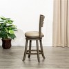24" Counter Height X-Back Swivel Stool with Padded Seat and Weathered Finish, Solid Hardwood Frame for Kitchen or Bar - 2 of 4