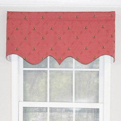 Ribbit Regal Camelia Style 3" Rod Pocket Valance 50" x 17" Red by RLF Home
