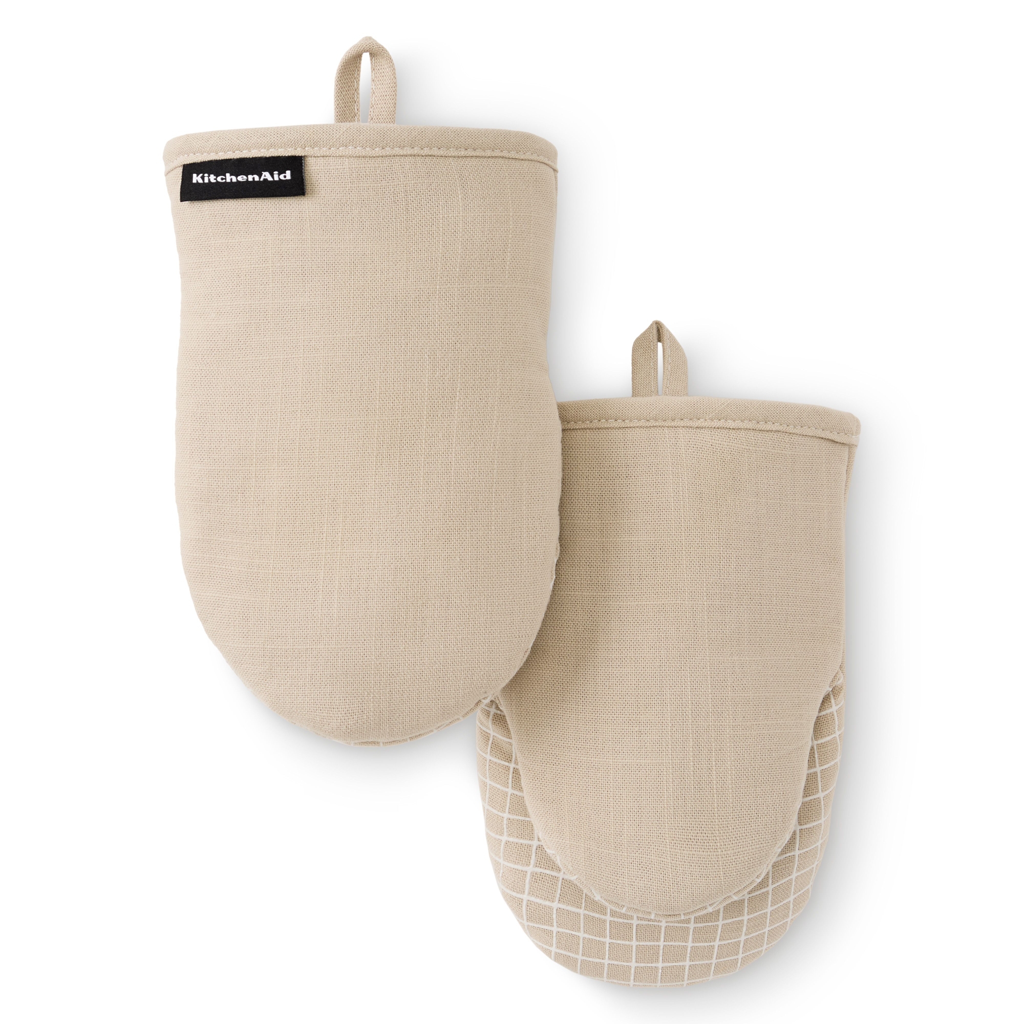 KitchenAid Gridlines Mini Oven Mitts 2-Pack, Milkshake Tan