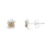 Haus of Brilliance Two-Toned Sterling Silver Diamond Accent Stud Earring - 3 of 4