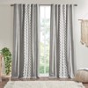 DSVIMOY Curtain Panels, Cotton Printed Curtain Panel with Chenille Stripe and Lining for Living Room, Bedroom, Gray, 95"*50"*0.13" - 4 of 4