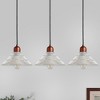 KAISITE Modern Farmhouse Glass Pendant Light with Walnut Wood Accent - 3 of 4