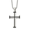 Chisel Stainless Steel Polished Black IP-plated Cross Pendant on a 22" Ball Chain Necklace - 2 of 4