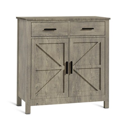 Kitchen Storage Cabinet, Modern Farmhouse Buffet Cabinet with Storage, Coffee Bar with 2 Drawers and 2 Doors