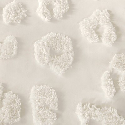 King White Microfiber Animal Chenille Comforter Set