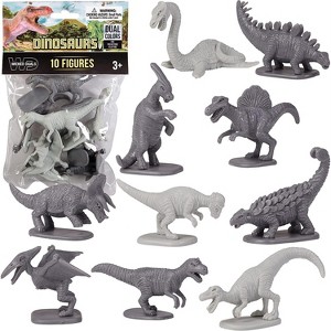 Dinosaur Action Figures - 10 Different Dinos - Perfect for DIY Paintable Dioramas, Party Favors, Decorations, Imagination Pretend Play - 1 of 4