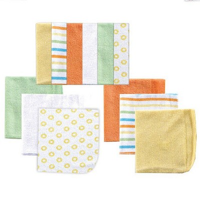 Luvable Friends Baby Unisex Cotton Rich Washcloths, Yellow, One Size