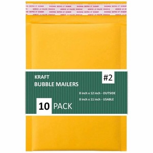 Link #2 8.5" X 12" Kraft Paper Bubble Mailers Padded Self Seal Shipping Envelopes Pack of 10/25/50/100 - 1 of 4