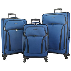 Dejuno Oslo 3-Piece Lightweight Expandable Spinner Luggage Set - 1 of 4