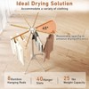 Tangkula 4 Legs Clothes Drying Rack w/8 Bamboo Hanging Rods 40 Hanger Slots for Indoor - 4 of 4